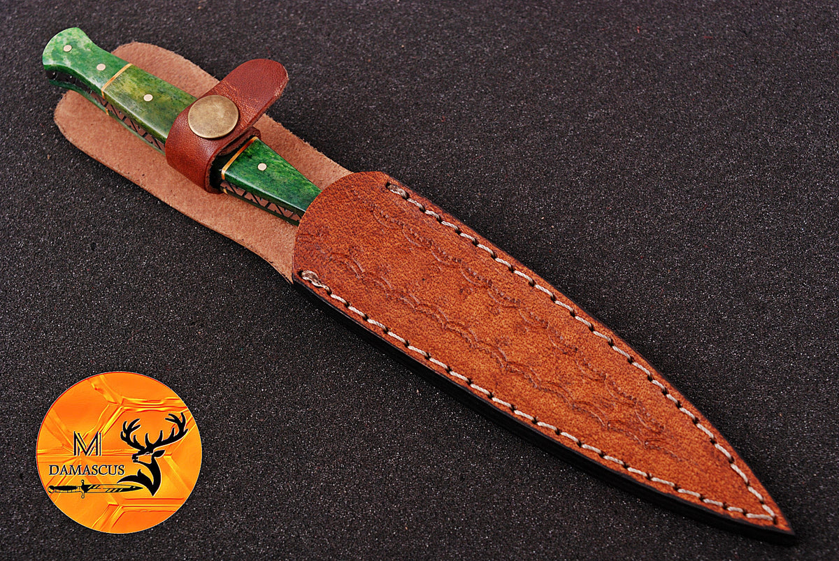 CUSTOM HANDMADE FORGED DAMASCUS STEEL BOOT KNIFE THROWIG HUNTING KNIFE EDC 1383