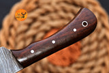 Chef Knife Custom Made Hand Forged Damascus Steel Utility Kitchen Knife With Wood Handle 2572