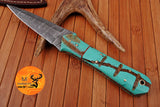 CUSTOM HANDMADE FORGED DAMASCUS STEEL BOOT KNIFE THROWING DAGGER HUNTING KNIFE EDC 686