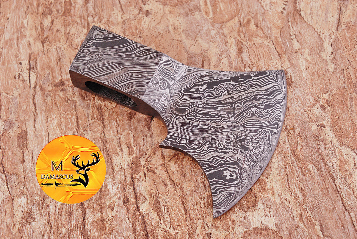 CUSTOM MADE HAND FORGED DAMASCUS STEEL AXE HEAD VIKING HATCHET TOMAHAWK 1095