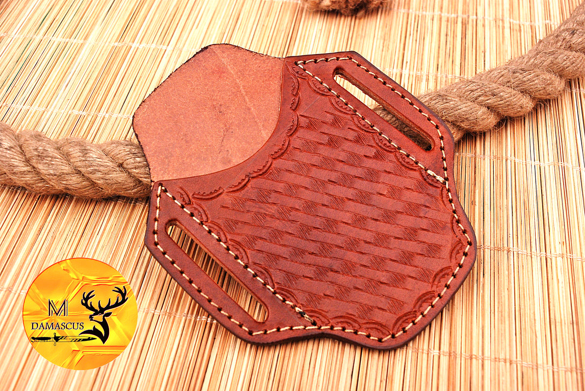 CUSTOM HANDMADE COW LEATHER SHEATH FOR FOLDING BLADE KNIFE SURVIVAL EVERYDAY CARRY 1715