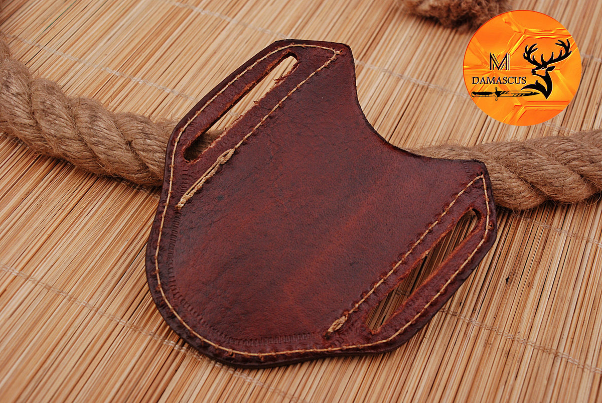 CUSTOM HANDMADE COW LEATHER SHEATH FOR FOLDING BLADE KNIFE SURVIVAL EVERYDAY CARRY 1710