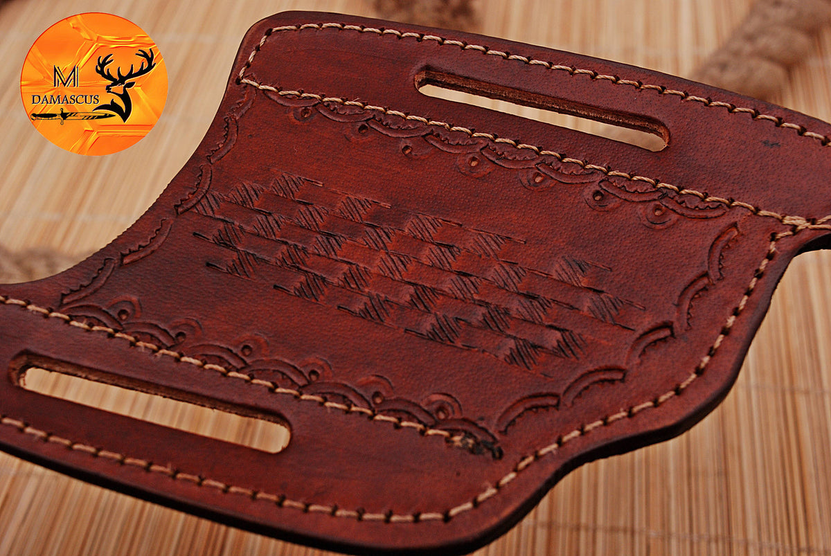 CUSTOM HANDMADE COW LEATHER SHEATH FOR FOLDING BLADE KNIFE SURVIVAL EVERYDAY CARRY 1714