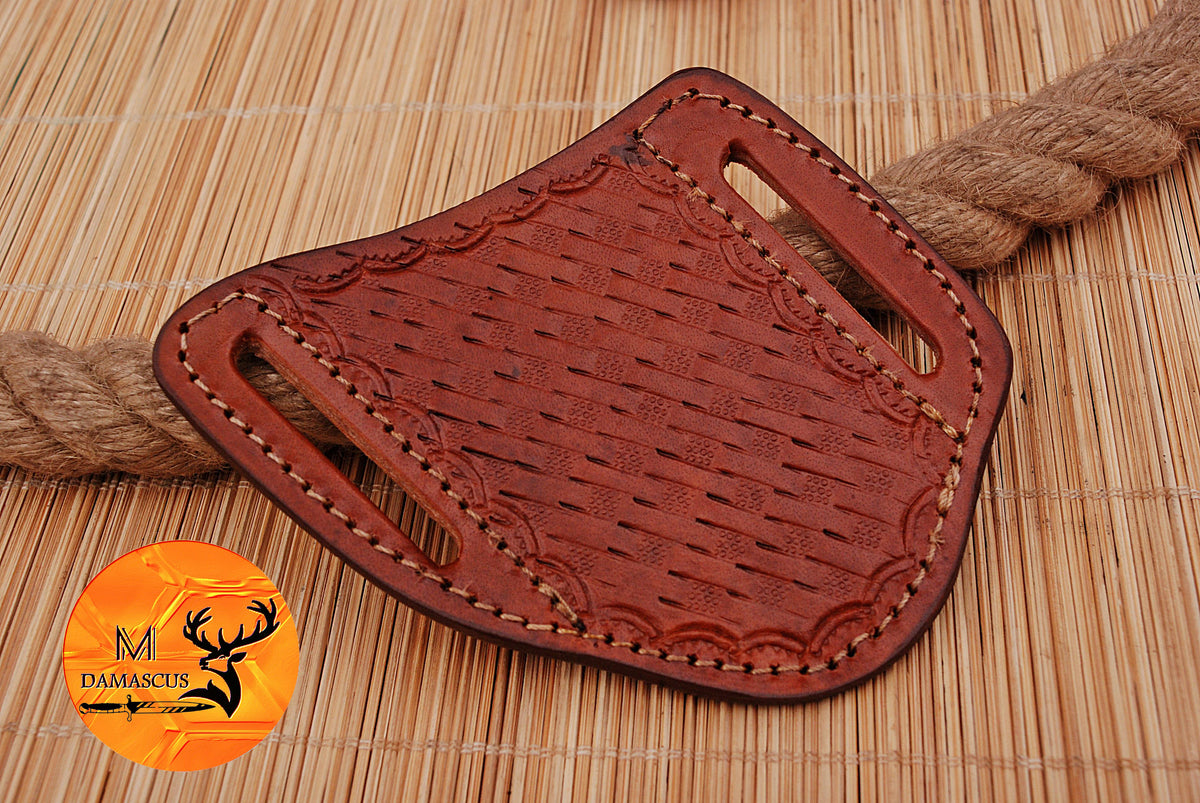CUSTOM HANDMADE COW LEATHER SHEATH FOR FOLDING BLADE KNIFE SURVIVAL EVERYDAY CARRY 1713