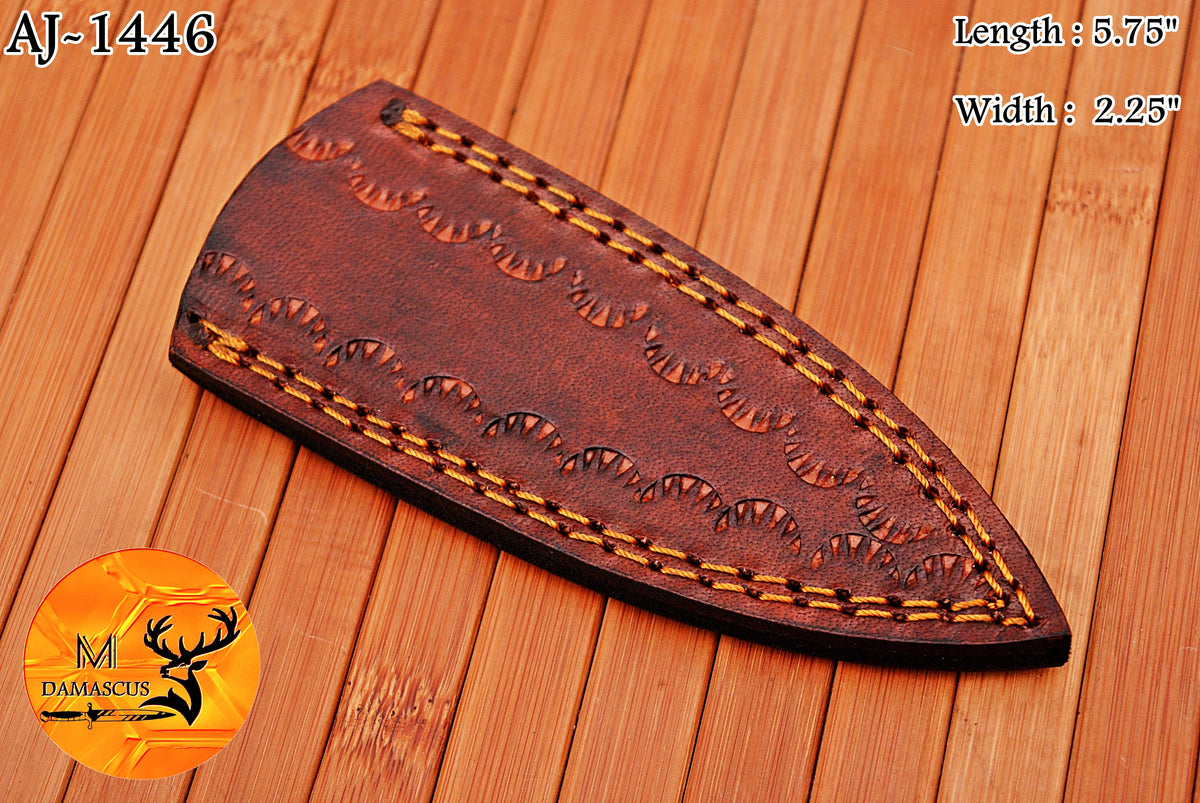 CUSTOM HANDMADE COW LEATHER SHEATH FOR FIXED BLADE KNIFE SURVIVAL EVERYDAY CARRY 1446