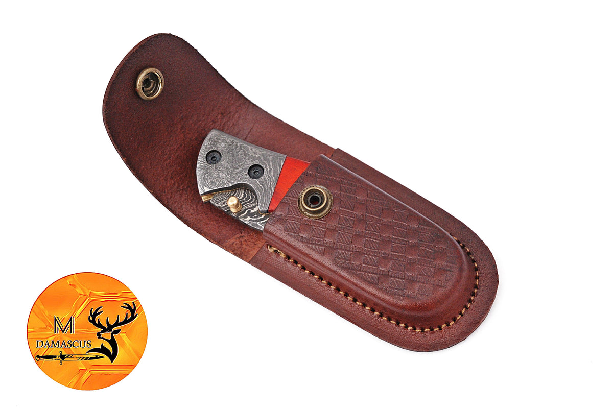 CUSTOM HANDMADE COW LEATHER SHEATH FOR FOLDING BLADE KNIFE SURVIVAL EVERYDAY CARRY 1558