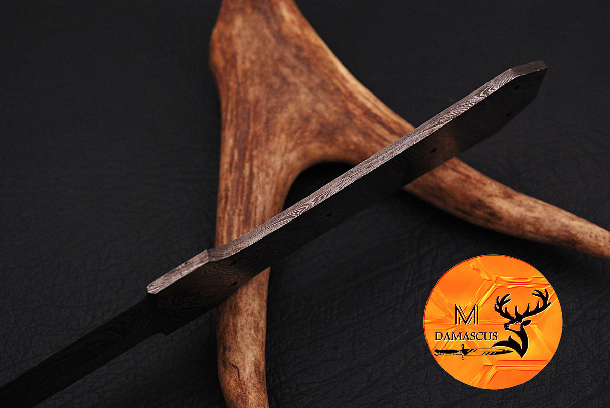 CUSTOM HANDMADE FORGED DAMASCUS STEEL BLANK BLADE BOOT KNIFE DAGGER HUNTING KNIFE 651