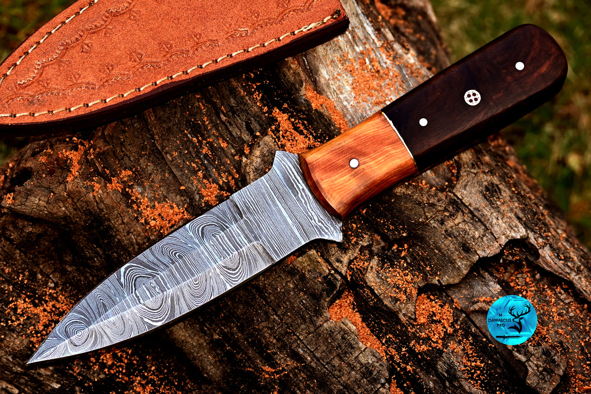 CUSTOM HANDMADE FORGED DAMASCUS STEEL BOOT KNIFE THROWING DAGGER HUNTING KNIFE EDC 2329