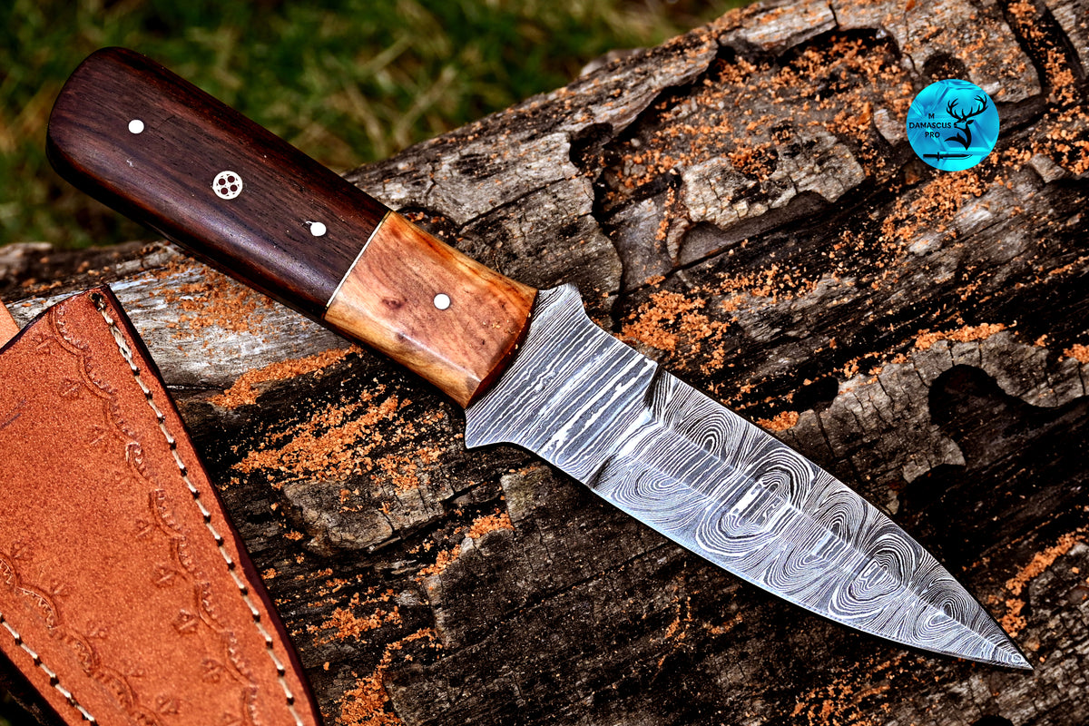 CUSTOM HANDMADE FORGED DAMASCUS STEEL BOOT KNIFE THROWING DAGGER HUNTING KNIFE EDC 2329