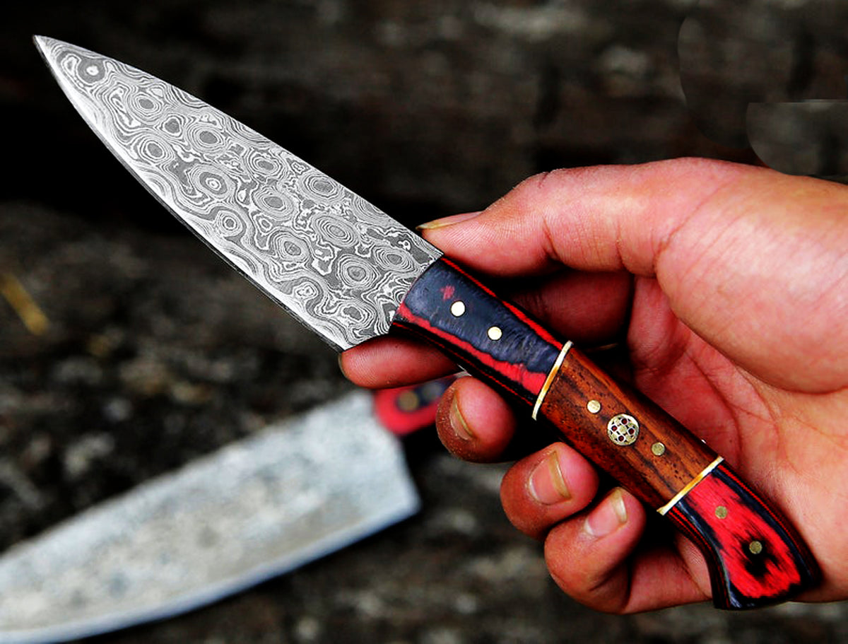 CUSTOM MADE CHEF KNIFE SET HAND FORGED DAMASCUS STEEL KITCHEN KNIVES SET WITH WOOD HANDLE 2065