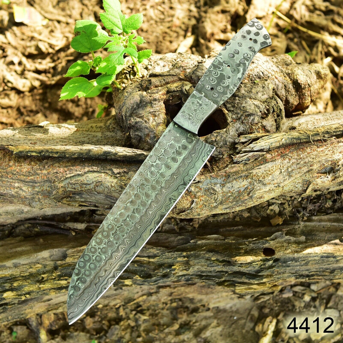 CUSTOM HANDMADE FORGED DAMASCUS STEEL BLANK BLADE SANTOKU CHEF KNIFE BLANK BLADE 2763