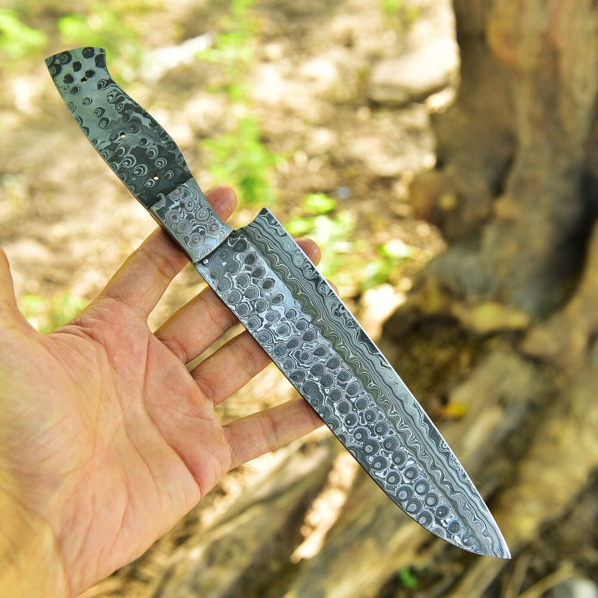 CUSTOM HANDMADE FORGED DAMASCUS STEEL BLANK BLADE SANTOKU CHEF KNIFE BLANK BLADE 2763