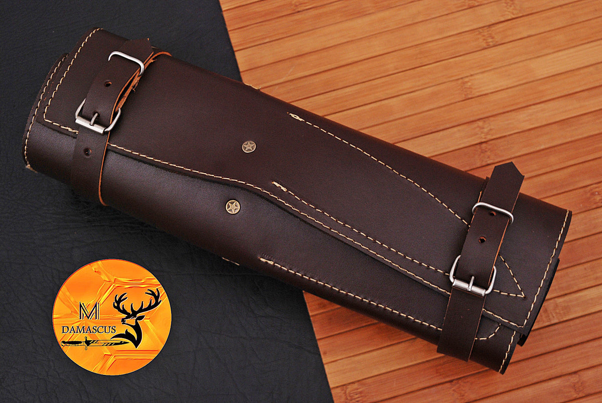 CUSTOM MADE CHEF KNIFE SET HAND FORGED DAMASCUS STEEL KITCHEN KNIVES SET WITH WOOD HANDLE