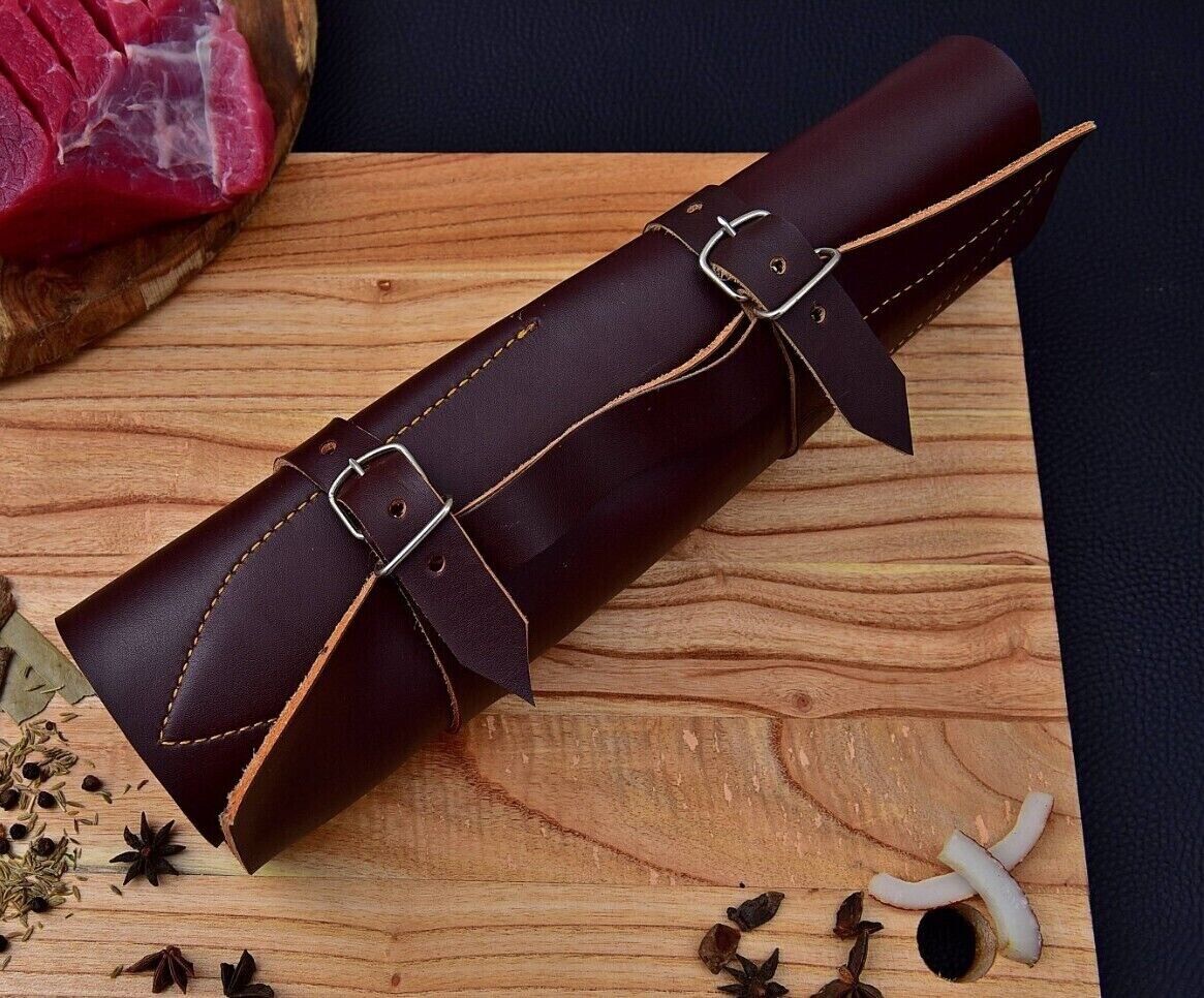 CUSTOM MADE CHEF KNIFE SET HAND FORGED DAMASCUS STEEL KITCHEN KNIVES SET WITH WOOD HANDLE