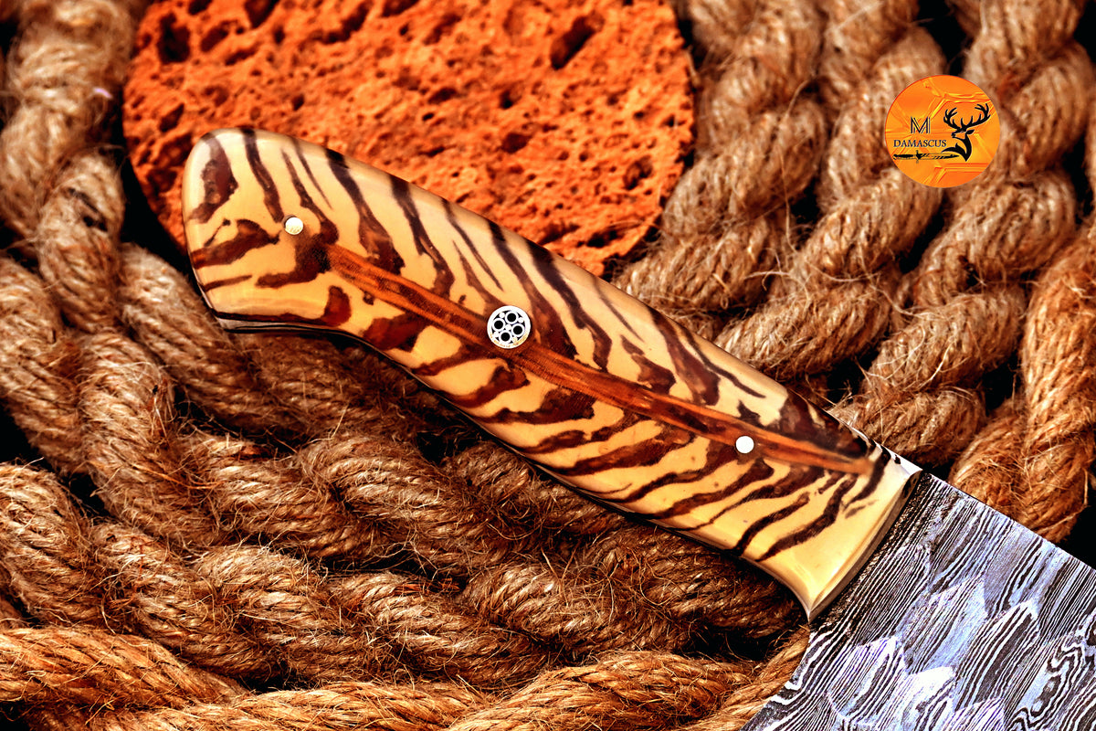 CUSTOM HANDMADE FORGED DAMASCUS STEEL CHEF KNIFE Kitchen-Knives Cutlery PINECONE HANDLE 2795