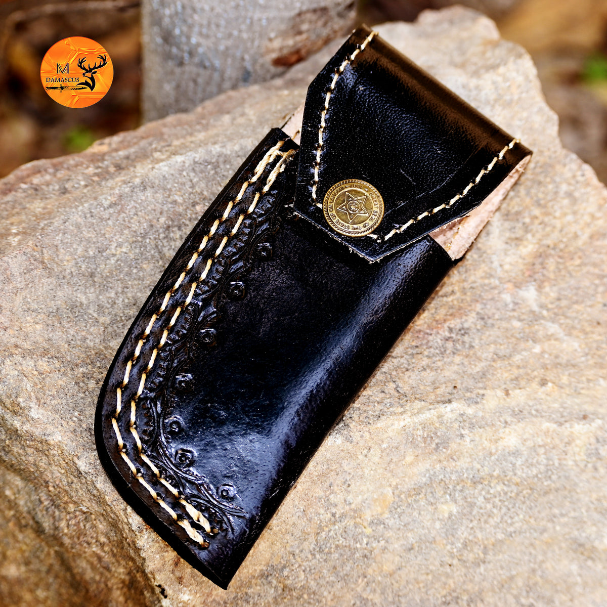 CUSTOM HANDMADE COW LEATHER SHEATH FOR FOLDING BLADE KNIFE SURVIVAL EVERYDAY CARRY 2757