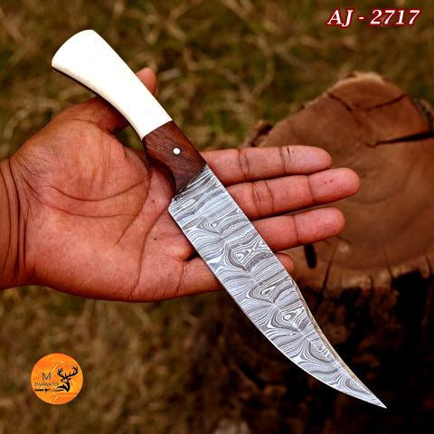 Chef Knife Custom Made Hand Forged Damascus Steel Steak Chef Knife Kitchen Knives-cutlery Camel Bone Handle 2717
