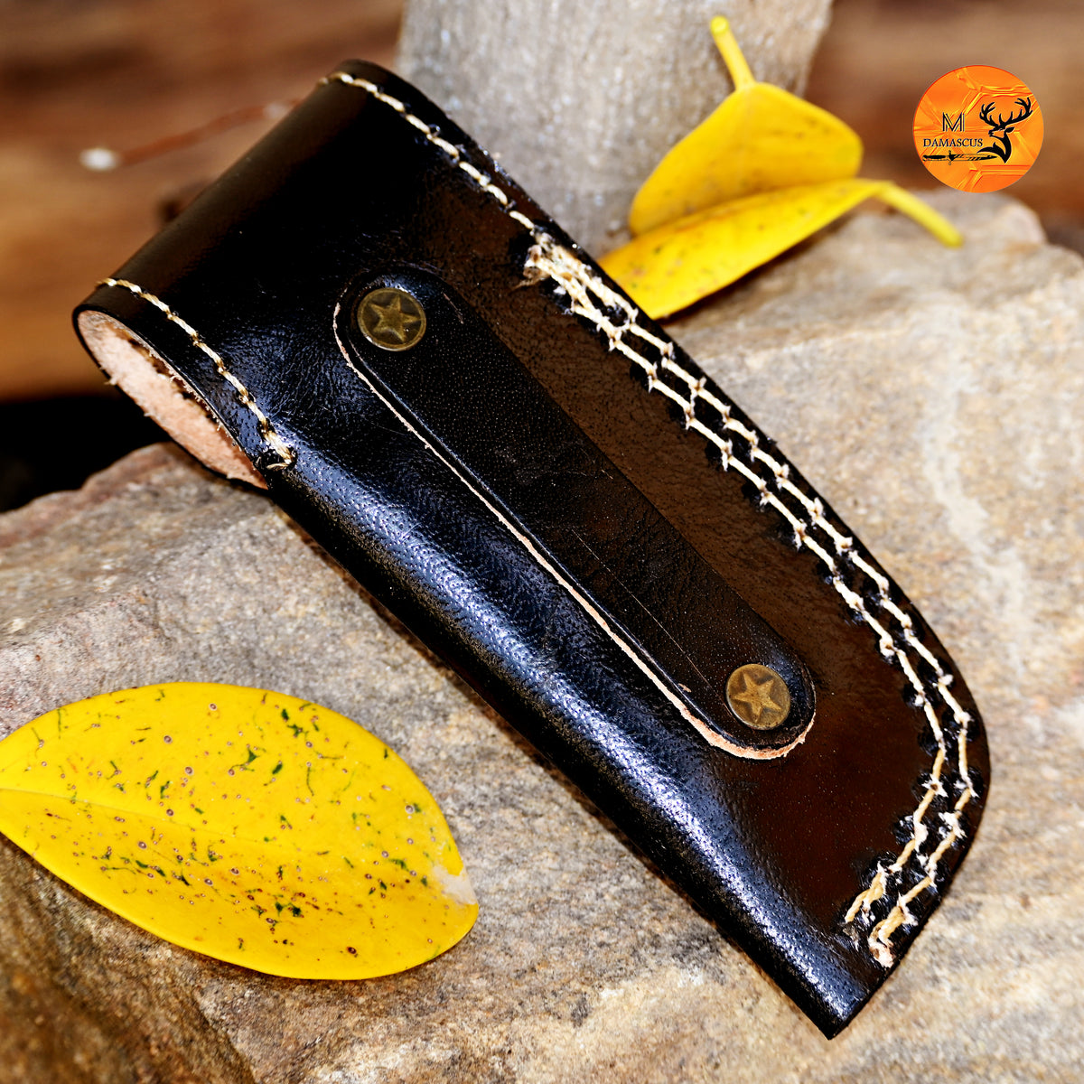 CUSTOM HANDMADE COW LEATHER SHEATH FOR FOLDING BLADE KNIFE SURVIVAL EVERYDAY CARRY 2757