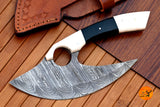 Ulu Knife Custom Made Hand Forged Damascus Steel Chef Kitchen Knife Pizza Cutter With Resin Handle 2698