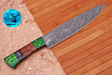 12" Inches Chef Knife Custom Made Hand Forged Damascus Steel Utility Kitchen Knife With Wood Handle 1565