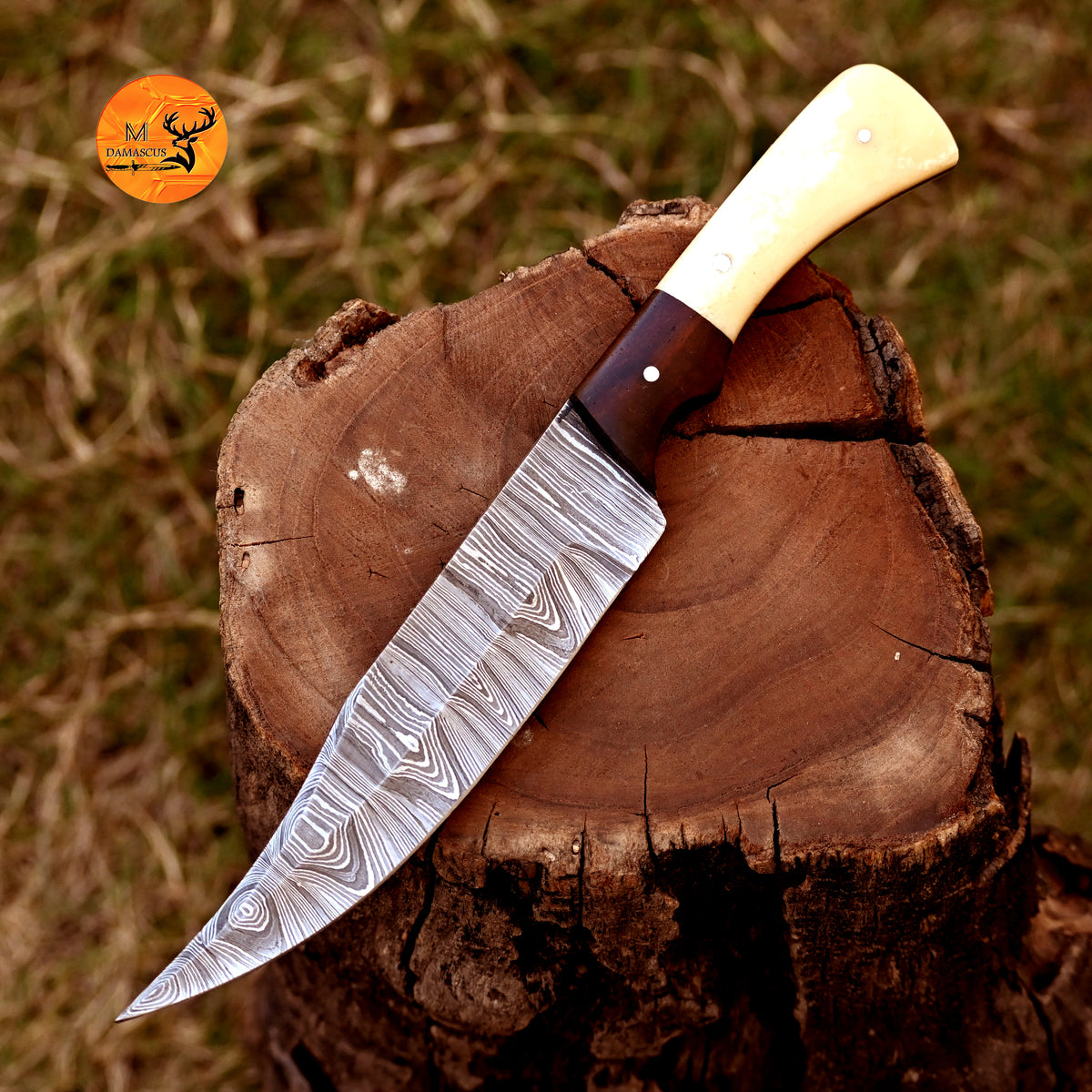 Chef Knife Custom Made Hand Forged Damascus Steel Steak Chef Knife Kitchen Knives-cutlery Camel Bone Handle 2717