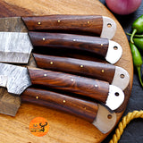 CUSTOM MADE CHEF KNIFE SET HAND FORGED DAMASCUS STEEL KITCHEN KNIVES SET WITH WOOD HANDLE 1767