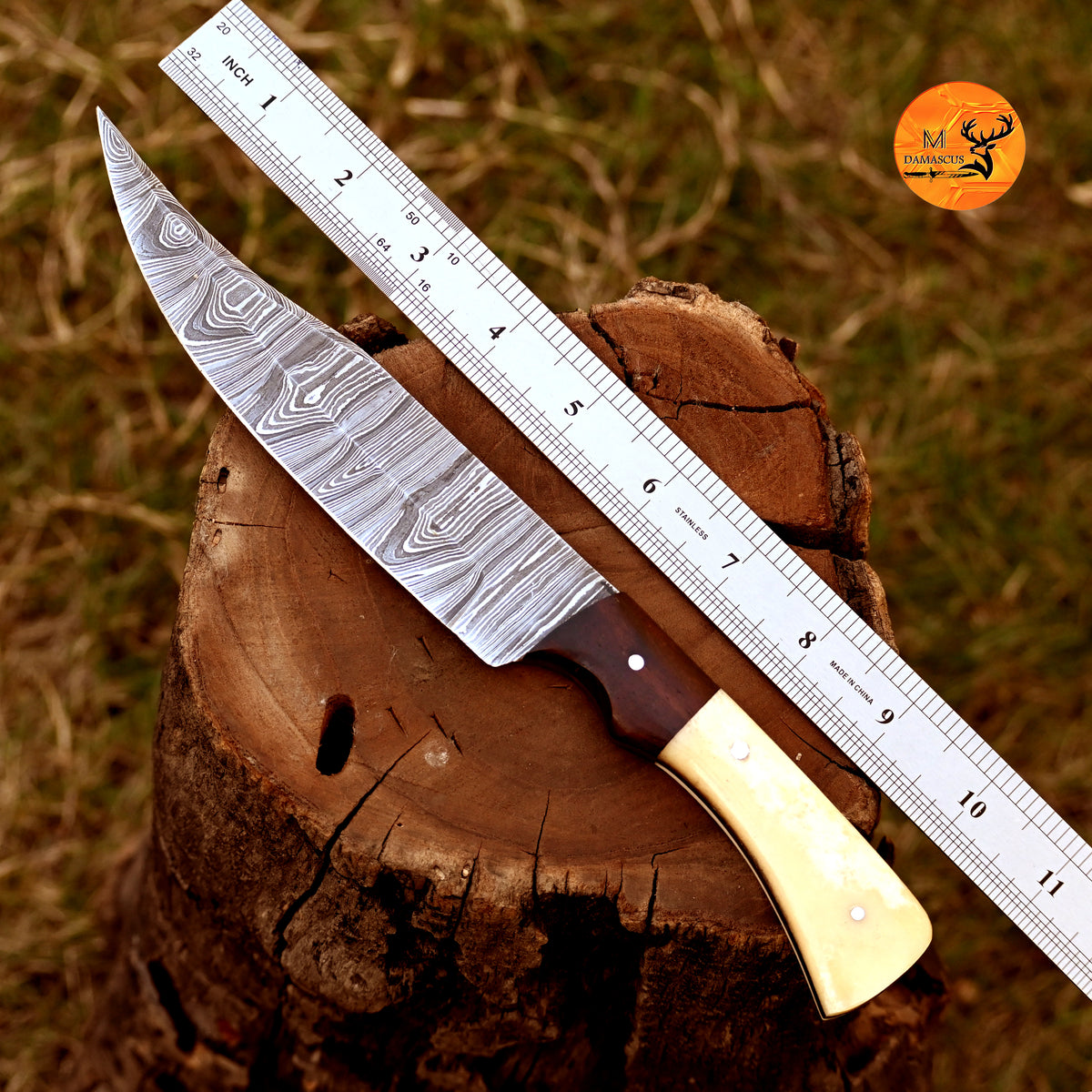 Chef Knife Custom Made Hand Forged Damascus Steel Steak Chef Knife Kitchen Knives-cutlery Camel Bone Handle 2717