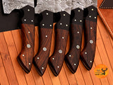CUSTOM MADE CHEF KNIFE SET HAND FORGED DAMASCUS STEEL KITCHEN KNIVES SET WITH WOOD HANDLE 2796