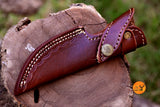 CUSTOM HANDMADE COW LEATHER SHEATH FOR FIXED BLADE KNIFE SURVIVAL EVERYDAY CARRY 2723