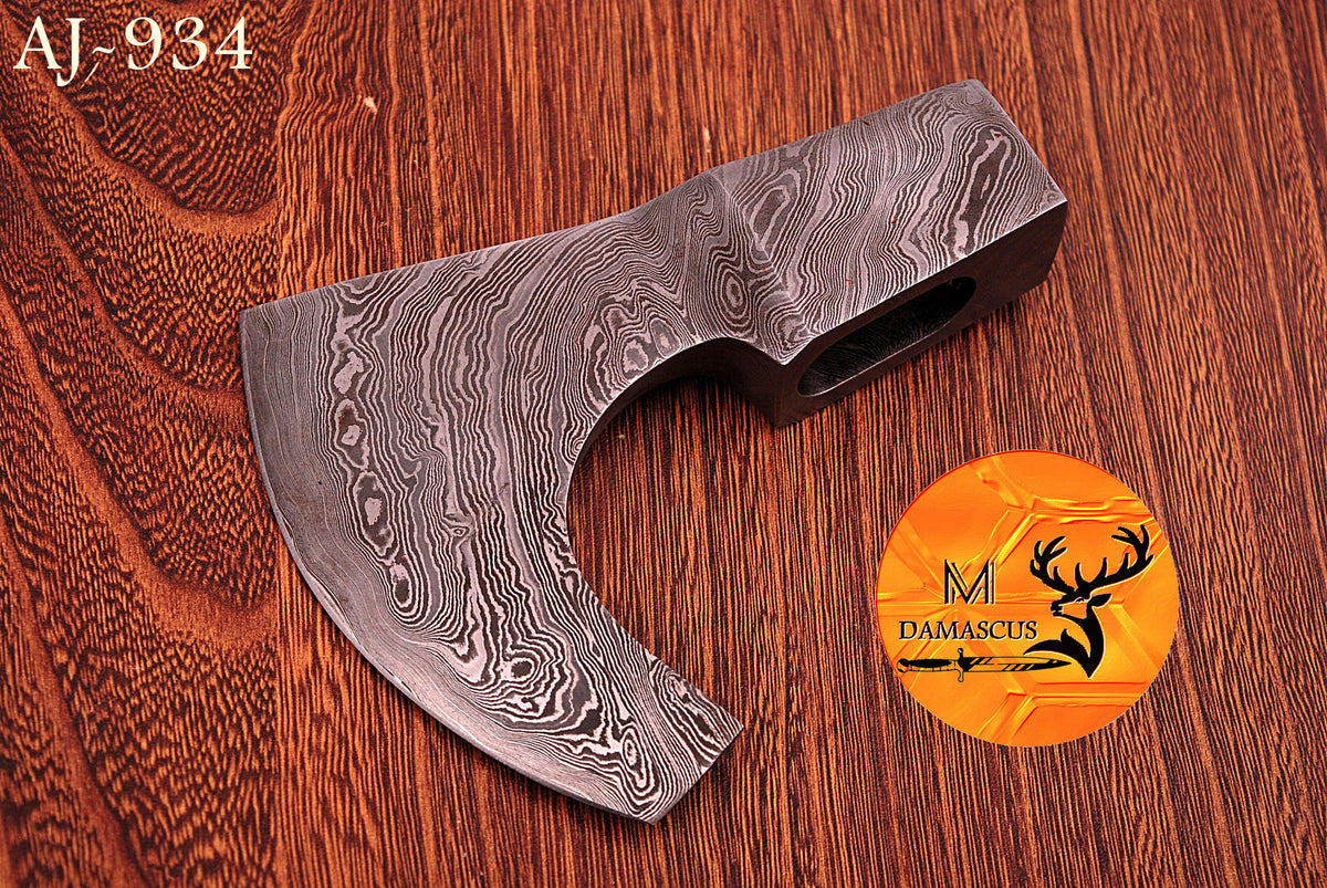 CUSTOM MADE HAND FORGED DAMASCUS STEEL AXE HEAD VIKING HATCHET TOMAHAWK