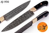 12" Inches Chef Knife Custom Made Hand Forged Damascus Steel Utility Kitchen Knife With Resin Handle 956