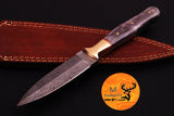 CUSTOM HANDMADE FORGED DAMASCUS STEEL BOOT KNIFE THROWING DAGGER HUNTING KNIFE EDC 676