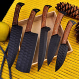 CUSTOM HANDMADE HAND FORGED CARBON STEEL CHEF KNIFE SET KITCHEN KNIVES-CUTLERY 2650