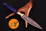 CUSTOM HANDMADE FORGED DAMASCUS STEEL BOOT KNIFE THROWING DAGGER HUNTING KNIFE EDC 677