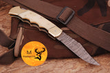 CUSTOM MADE POCKET KNIFE HAND FORGED DAMASCUS STEEL FOLDING BLADE KNIFE