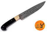 12" Inches Chef Knife Custom Made Hand Forged Damascus Steel Utility Kitchen Knife With Resin Handle 956