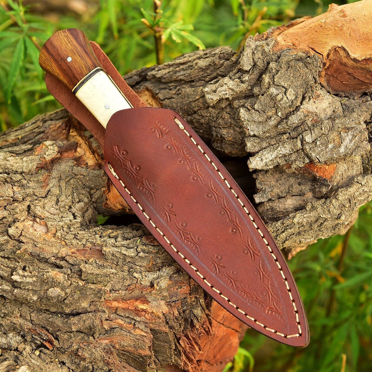 CUSTOM HANDMADE FORGED DAMASCUS STEEL BOOT KNIFE THROWIG HUNTING KNIFE EDC 2772