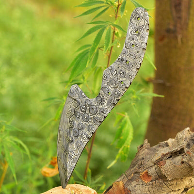 CUSTOM HANDMADE FORGED DAMASCUS STEEL BLANK BLADE SKINNING HUNTING KNIFE 2761