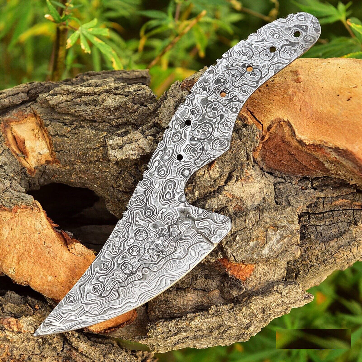 CUSTOM HANDMADE FORGED DAMASCUS STEEL BLANK BLADE SKINNING HUNTING KNIFE 2761