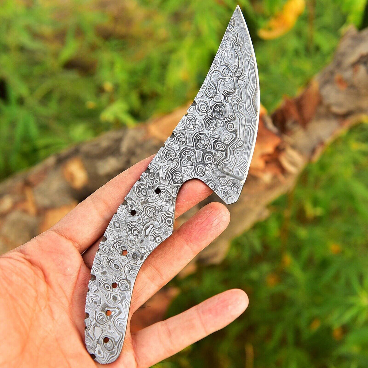 CUSTOM HANDMADE FORGED DAMASCUS STEEL BLANK BLADE SKINNING HUNTING KNIFE 2761