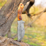 CUSTOM HANDMADE FORGED DAMASCUS STEEL TRACKER KNIFE HUNTING BOWIE KNIFE SURVIVAL EDC 2784