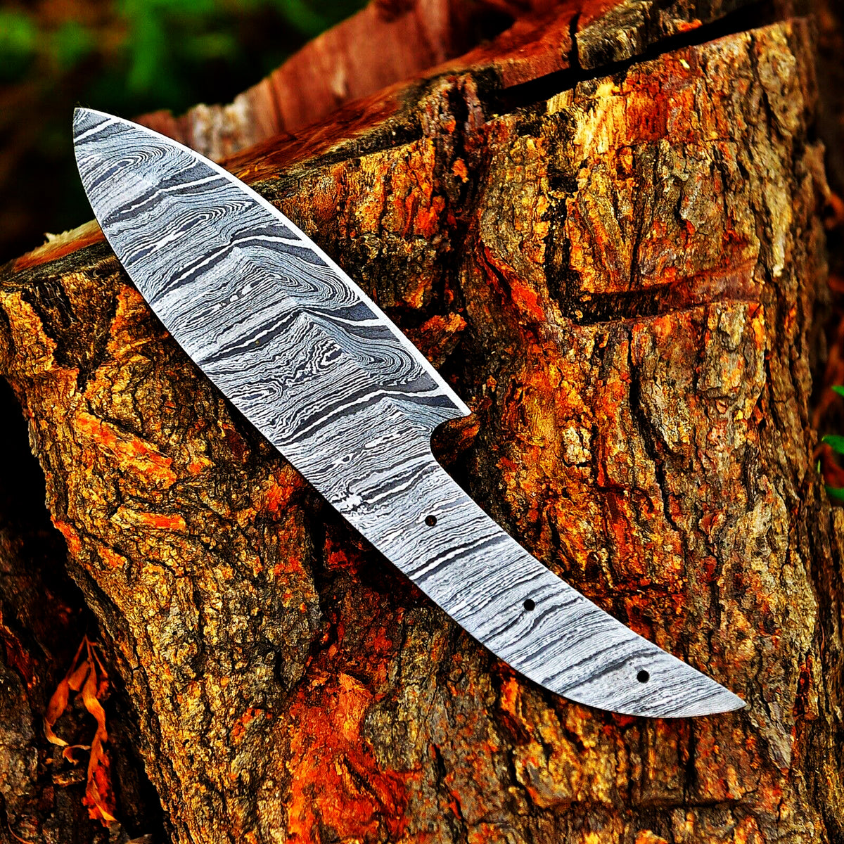 CUSTOM HANDMADE FORGED DAMASCUS STEEL BLANK BLADE STEAK CHEF KNIFE BLANK BLADE 1408