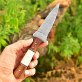 CUSTOM HANDMADE FORGED DAMASCUS STEEL BOOT KNIFE THROWIG HUNTING KNIFE EDC 2772