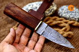 CUSTOM HANDMADE FORGED DAMASCUS STEEL BOOT KNIFE THROWIG HUNTING KNIFE EDC 2791