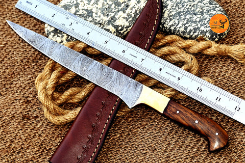 CUSTOM HANDMADE FORGED DAMASCUS STEEL FILLET KNIFE CHEF KITCHEN KNIFE 2774