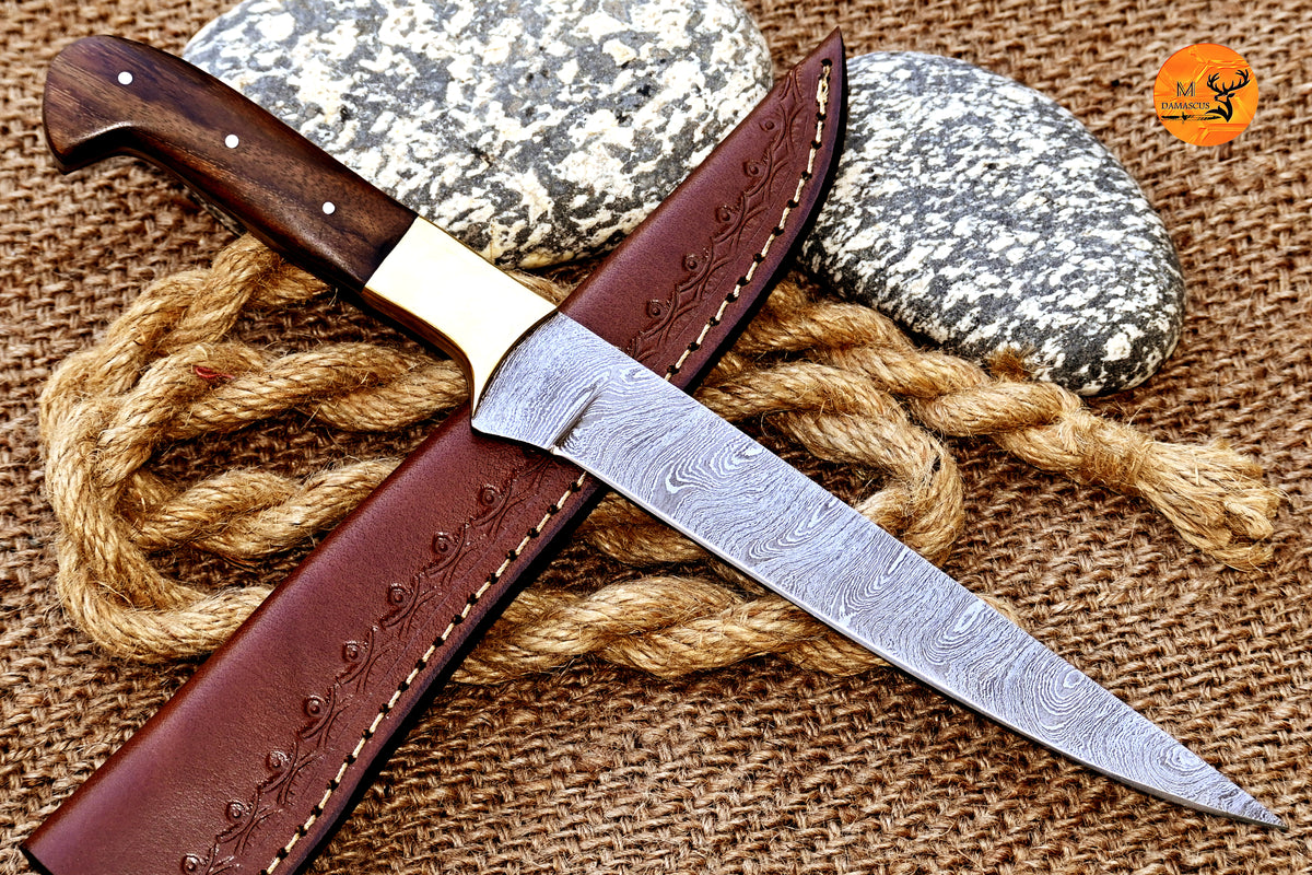 CUSTOM HANDMADE FORGED DAMASCUS STEEL FILLET KNIFE CHEF KITCHEN KNIFE 2774