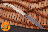 CUSTOM MADE FORGED DAMASCUS STEEL FOLDING POCKET KNIFE SKINNING HUNTING SURVIVAL EVERYDAY CARRY KNIFE 1261