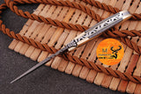 CUSTOM MADE FORGED DAMASCUS STEEL FOLDING POCKET KNIFE SKINNING HUNTING SURVIVAL EVERYDAY CARRY KNIFE 1262