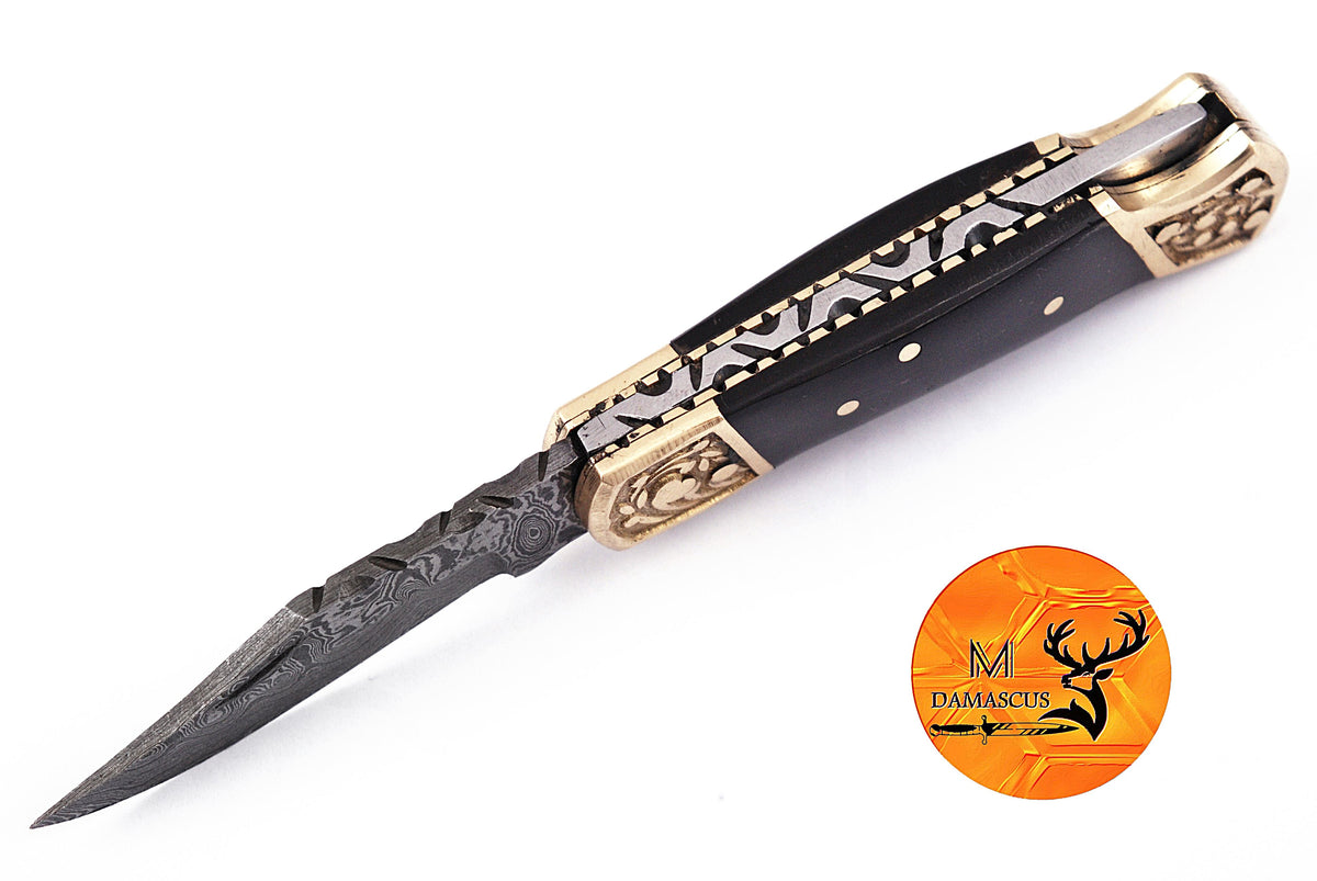 CUSTOM MADE POCKET KNIFE HAND FORGED DAMASCUS STEEL FOLDING BLADE KNIFE SKINNING HUNTING SURVIVAL EVARYDAY CARRY 1253