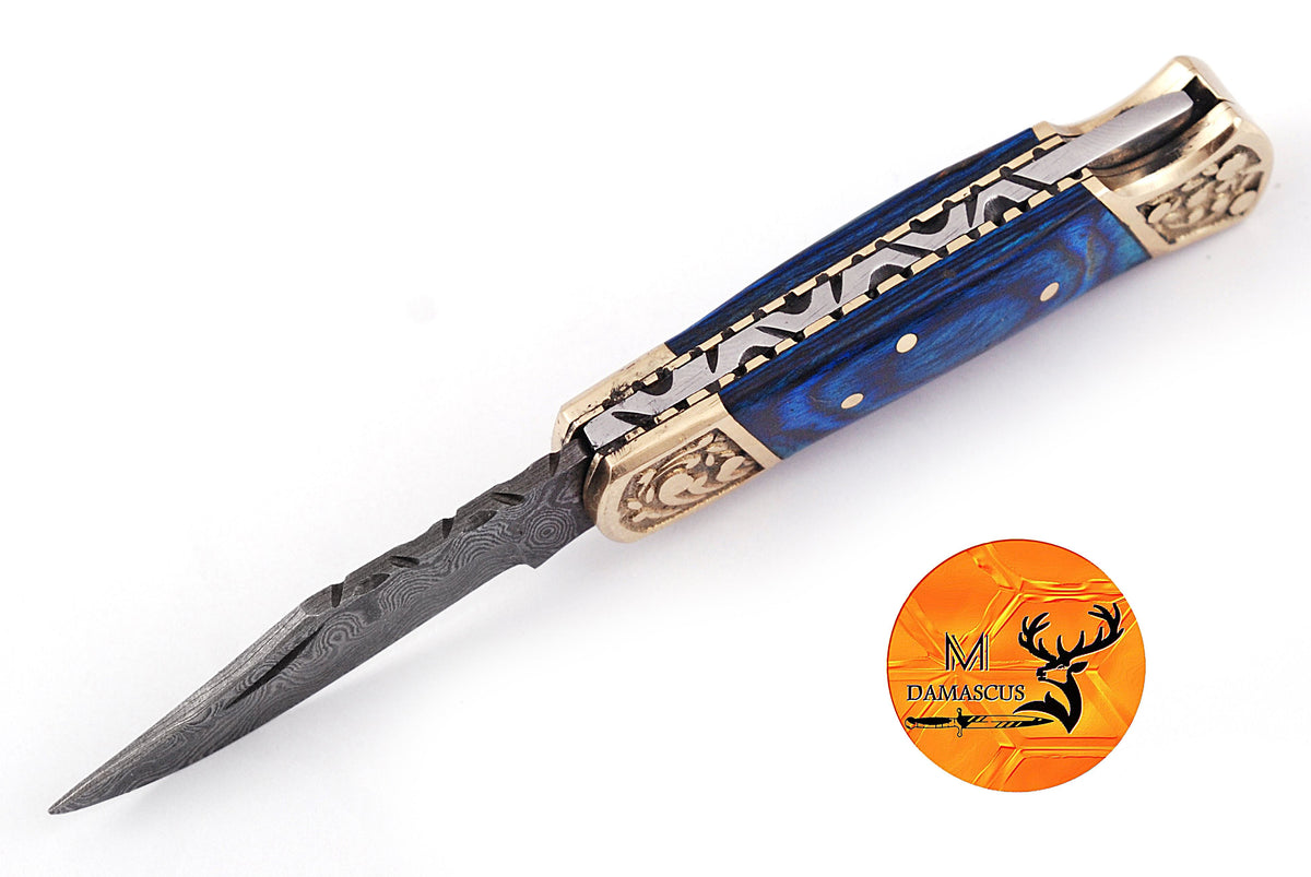 CUSTOM MADE POCKET KNIFE HAND FORGED DAMASCUS STEEL FOLDING BLADE KNIFE SKINNING HUNTING SURVIVAL EVARYDAY CARRY 1250